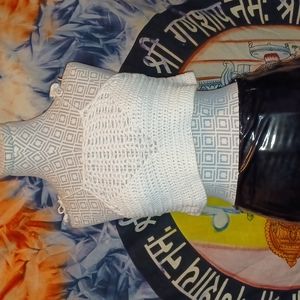 Crochet white crop top